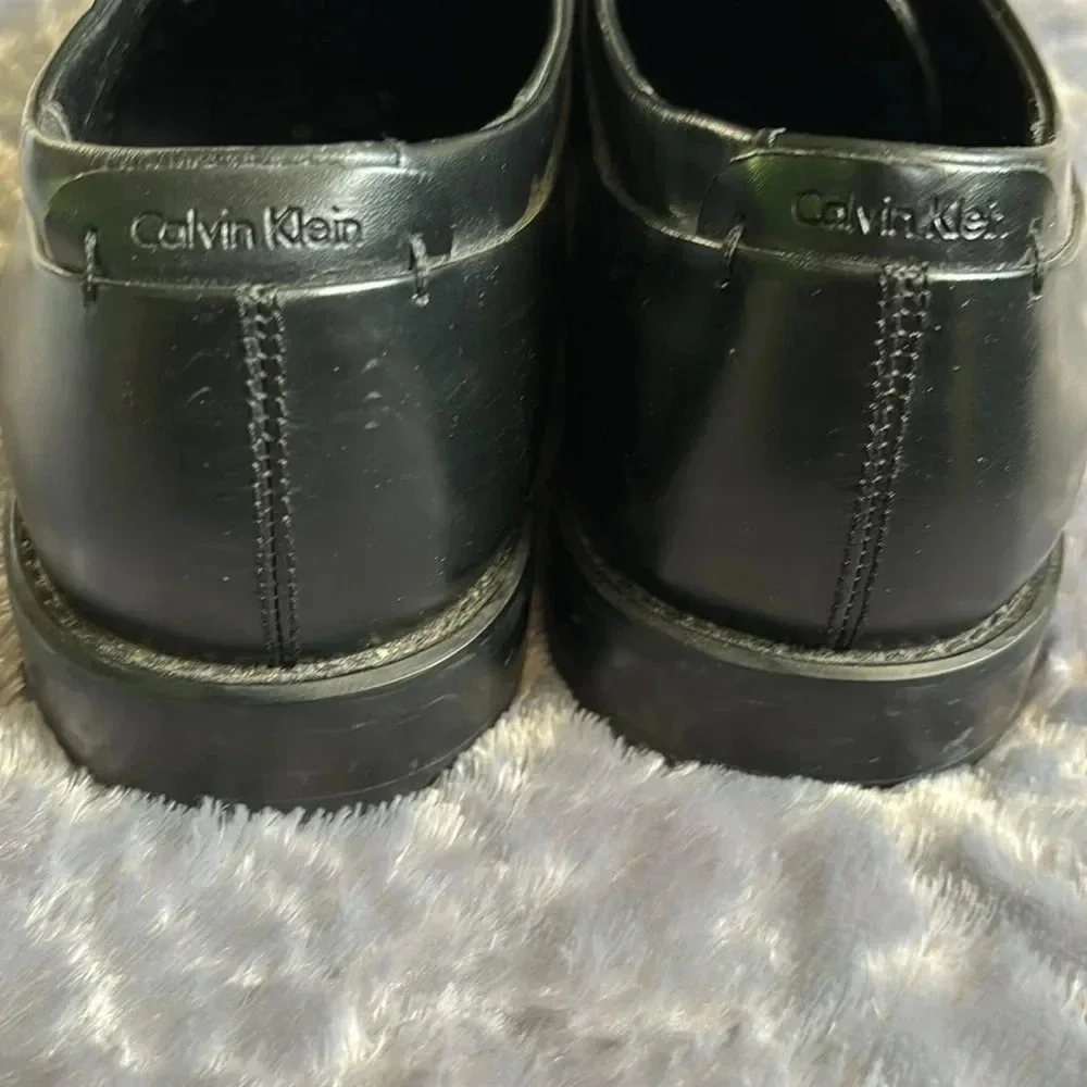 Calvin Klein Mens Horatio Black Leather Dress Oxfords 12M Worn once‎ for Wedding
